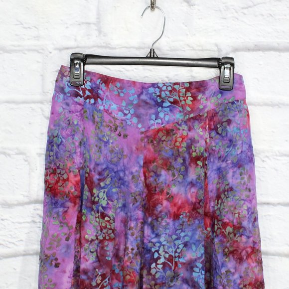 Mexicali Blues Purple Floral Fully Lined Midi Skirts Size M - Picture 2 of 8